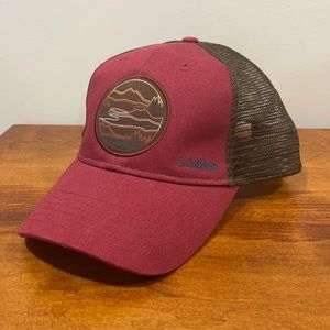 L.L. Bean Maroon Mountain Patch Trucker Hat